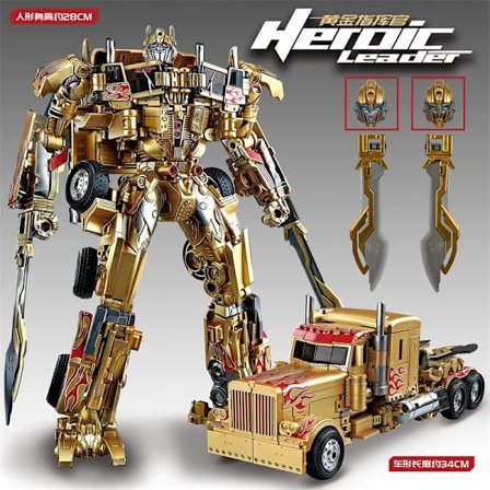 30 cm Optimus Prime Bumblebee Megatron Alloy robottilelu - mustakultainen kuorma-auton toimintahahmolahja