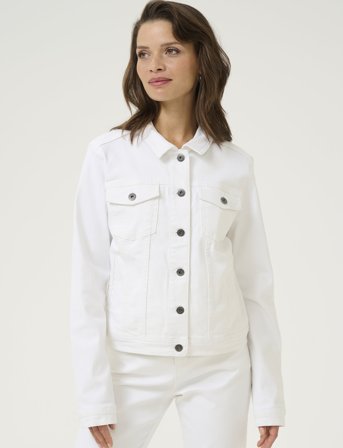 Kaffe Kazelina Denim Jacket - White - 42