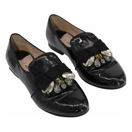 Miu Miu Pre-owned, Pre-owned Loafers Zwart, Dames, Maat:38 EU