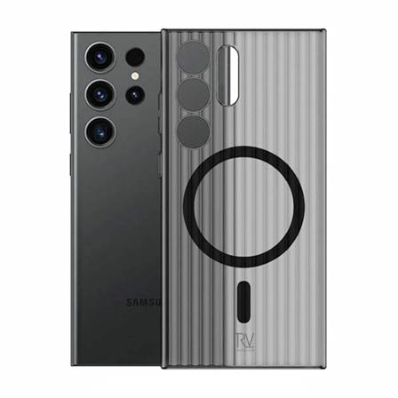 Samsung Galaxy S24 Ultra Mobilskal Korrugerad med Magnet Rvelon - Gr Grey