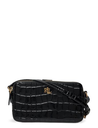Embossed Medium Witley Crossbody Wallet Black Lauren Ralph Lauren