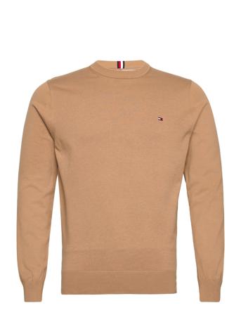 1985 Crew Neck Sweater Strikkegenser M. Rund Krage Beige Tommy Hilfiger*Betinget Tilbud