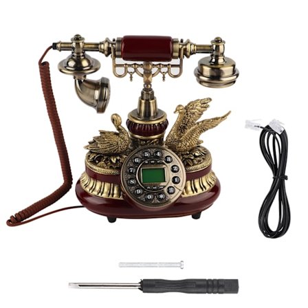 Vintage Retro Dreieskive Telefon Antikk Fasttelefon FSK DTMF Kontor Hjem Auto IP