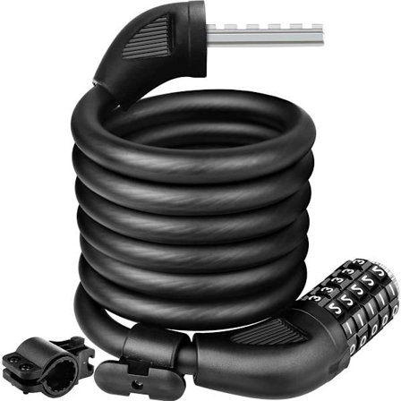 Kabellås för cykel, stöldskydd, 1500 x 12 mm