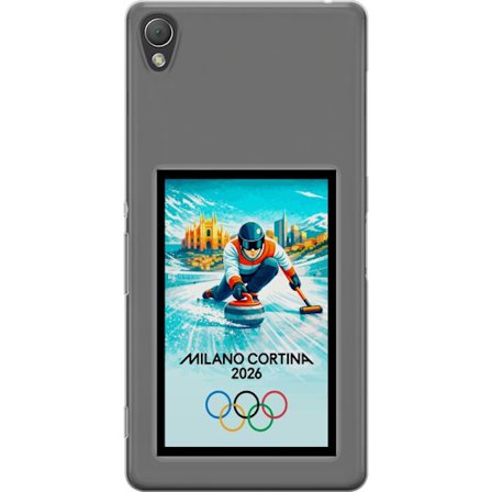 Kompatibel Mobilcover til Sony Xperia Z3 Ishockeyillustration med spillere i bevægelse på isen, Milano Cortina 2026, Milano-landemærker og olympiske r