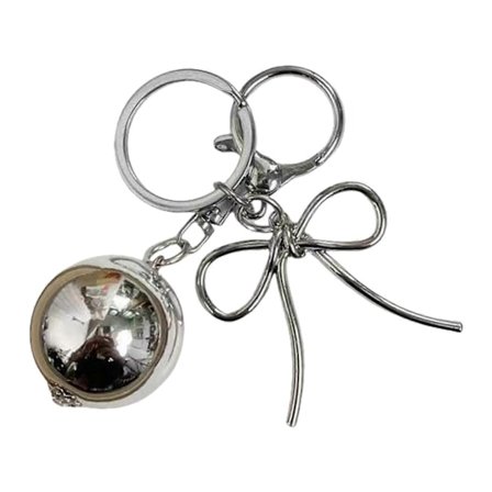 Søtt Hjerte Sløyfe Perlebesatt Nøkkelring Anheng Nydelige Hengende Dekorasjoner Nøkkelring Sjarm for Veske Sekk Ryggsekk Håndveske