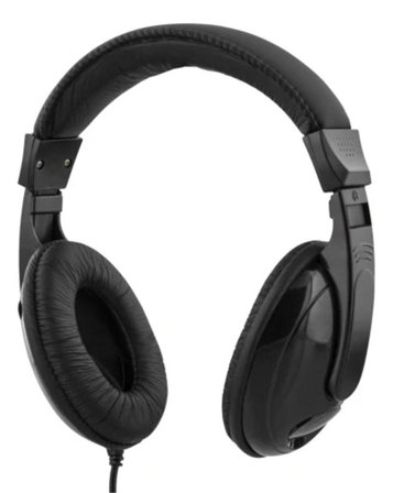 Deltaco HL-51C Headphones with volume control, USB-C, black