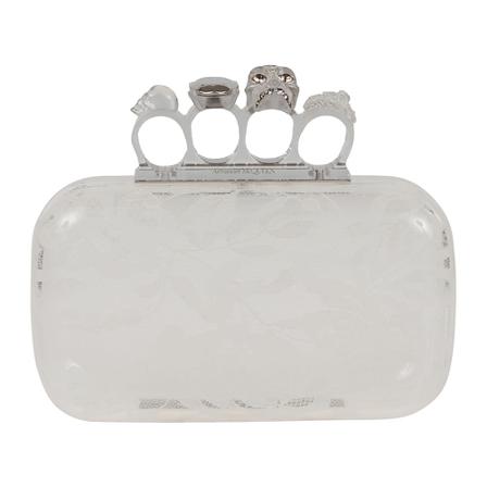 Alexander McQueen, Sk.four Ring Clutch Wit, Dames, Maat:ONE Size