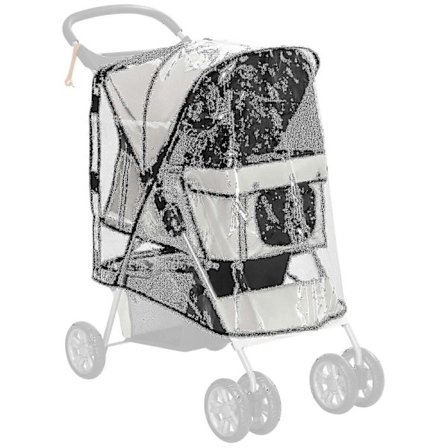 Pawhut Hundeklapvogn Regnslag m/ Bagindgang, Overtræk, Til Hundeklapvogn_FM18