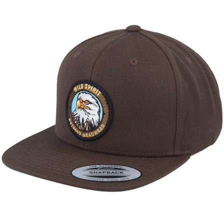 Wild Spirit - Bald Eagle Dark Brown Snapback Snapback Brown Cap - @ Hatstore