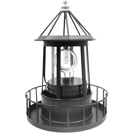 Solardriven Roterande Fyr LED Utomhus Trädgård Gräsmatta Lampa Dekoration