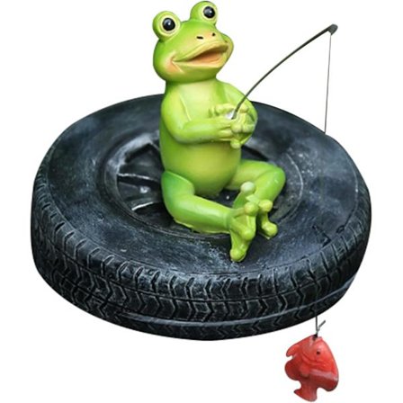 Flytande damm prydnader groda, flytande groda för damm prydnader groda harts flytande groda staty(Stil2)