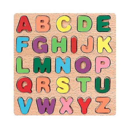 Træ Alphabet Puslespil Sæt Abc Bogstav Puslespil Bræt Læring Uddannelse Piger Drenge Legetøj