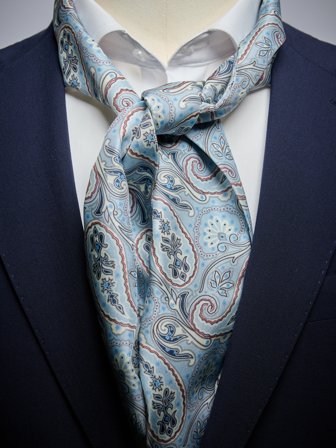 John Henric Men's Blauer Paisley Seidenschal Size Onesize
