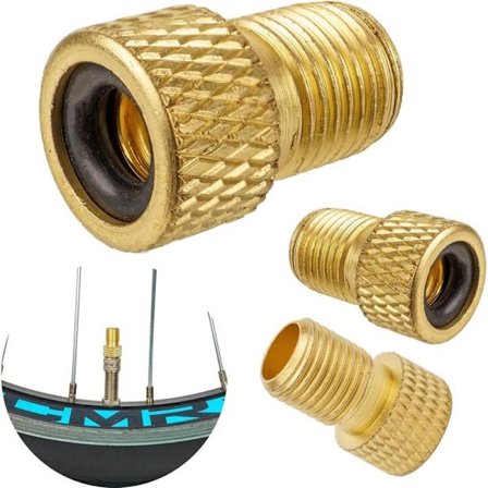 Sett med 3 DV- og SV-sykkelventiladaptere for ventil til bilventil med ekstra tetningsring, sykkelventiladapter, adapter