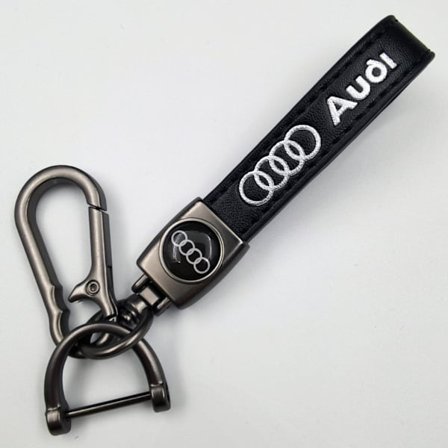 Personlig metal bilnøglering med logo - Læder nøglering til mænd Audi Audi