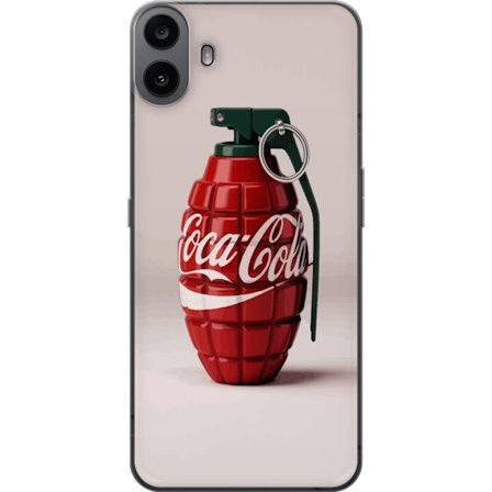Kompatibelt Mobilskal till Nothing Nothing CMF Phone 1 Konstnärlig illustration av Coca Cola granat i rött och grönt, pop art inspirerat motiv med