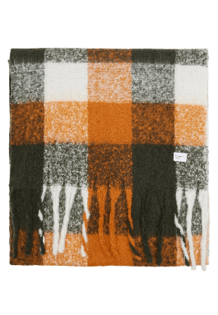 Knowledge Cotton Apparel Checked Scarf Halsdukar & scarves Herr Grön ONESIZE