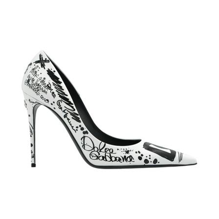Dolce & Gabbana Patterned stiletto pumps , Wit , Dames , Maat: 38 EU