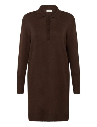 Kalizza Polo Knit Dress Brown Kaffe