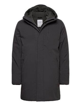 Long Soft Shell Jacket Climate Shel Parka Takki Musta Knowledge Cotton Apparel
