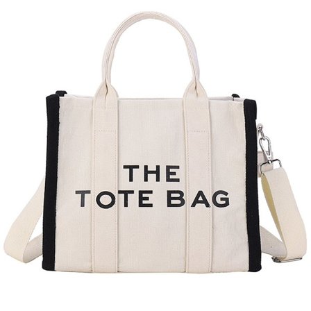 IC Canvas Tote Bag for Kvinner - Reiseveske Håndveske med Glidelås