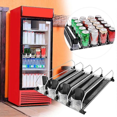 Rumsinredning Stormarknad Frys Dryckespåfyllare Kylskåp Dryckeshylla Dryck Automatisk Påfyllare