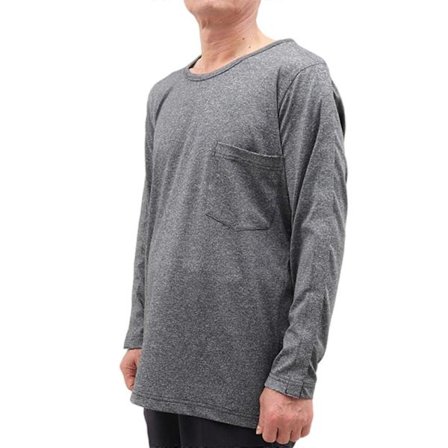 Skulderoperation Genoptræningsskjorte, Fuldt Åben, Langærmet Skjorte med Trykknapper til Kemoterapi, Portadgang, Gave til Kvinder og Mænd, XXXL Grå M