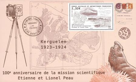 Fransk Antarktis - 100 året for missionen Etienne og Lionel - Postfrisk miniark