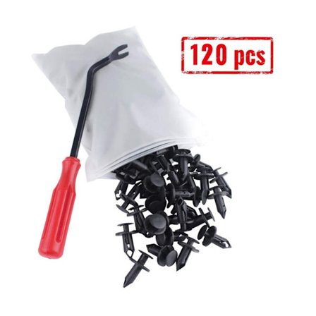 120 stk ATV UTV karosserifeste klips nagler trykknapp kompatibel med Polaris RZR Ranger Suzuki King Quad Kawasaki Rancher plastskjermklips med fjerner