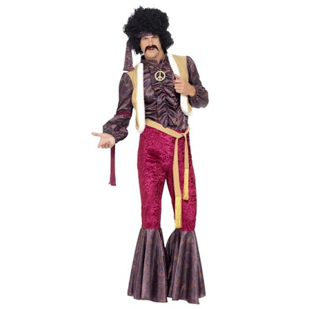Smiffys Herr 70-tals Psychedelic Rocker Kostymset L Lila/Rosa