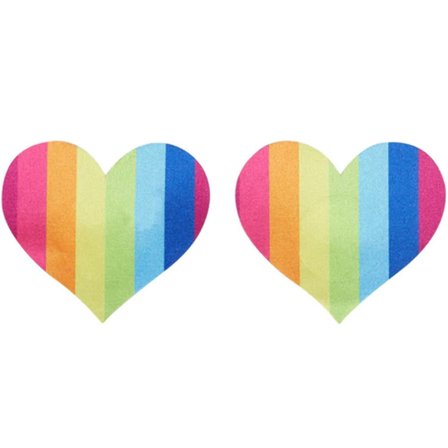 Hjärtformade Nipple Covers Regnbågsfärgade - Kalaslagret.se
