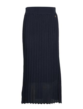 Angilia Knit Skirt Knälång Kjol Blå Morris Lady
