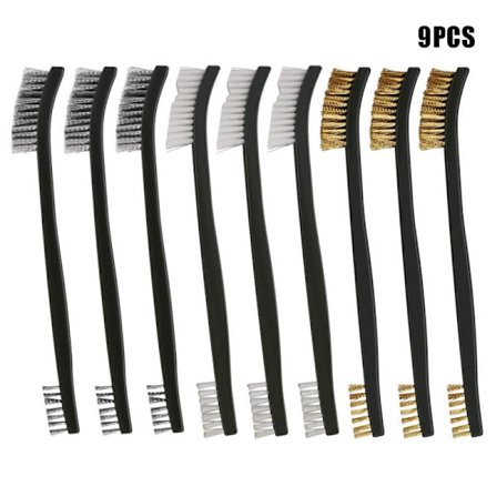 9 mini stålborste för rengöring av svetslopp, rost och damm