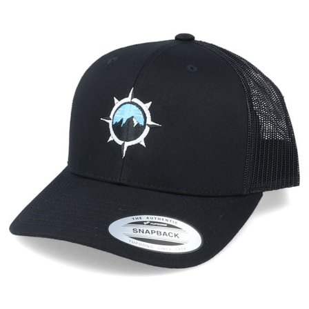 Wild Spirit - Svart trucker Keps - Mountain Windrose Black Trucker @ Hatstore