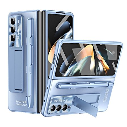 Ag Matte Hard PC Kickstand Fodral för Samsung Galaxy Z Fold3 5g, Med Glas Front Film/Stylus Penna