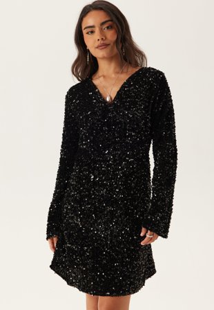 Pieces-Pckam Ls V-neck New Dress Jrs-M