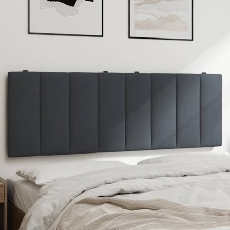 Headboard Cushion "Hanko" Dark Grey 120 cm Velvet
