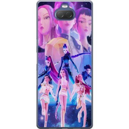 Kompatibelt Mobildeksel til Sony Xperia 10 Plus K-pop-inspirert futuristisk jentegruppe i neonlys og kosmisk sci-fi scene