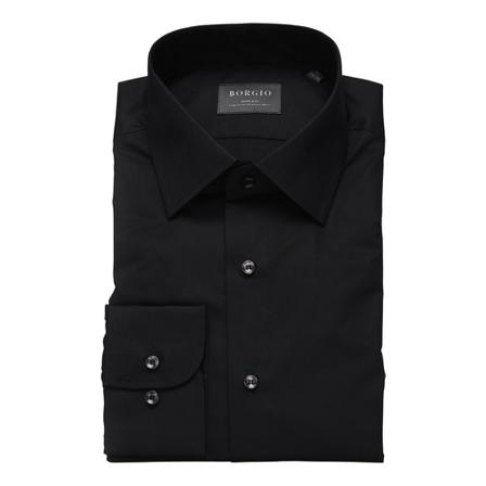 Borgio, koszula forenza długi rękaw slim fit 00223 Czarny, Mężczyzna, Rozmiar: L