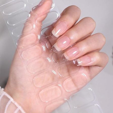 Halvhärdade Gel Nagellacksremsor Gel Nagelstickers, 20 Stickers Nagelomslag Självhäftande Nagelstickers Gel Nagelremsor UV/LED-lampa