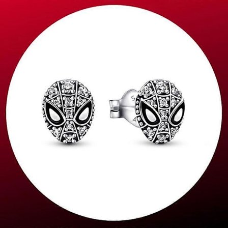 High Quality SpiderMan Statement Earrings Spider Print Pavé Stud S925 Silver For Men And Women Cool Jewelry For Party (FMY) ME001