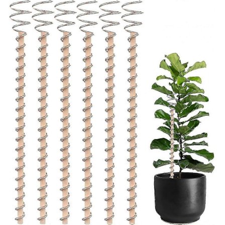 Plantestøttepinner, hagestøttepinner for planter 6 stk. 29 cm Kobberspiraler for hagearbeid, bærbar