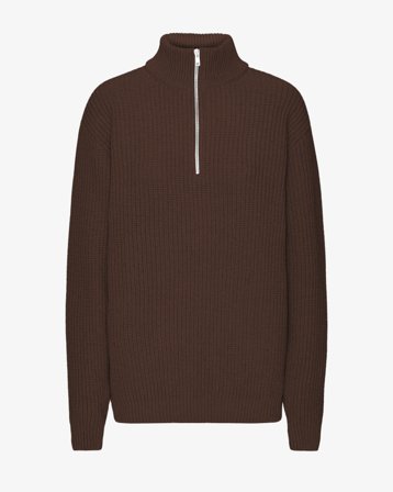 Merino Quarter Zip - Coffee Brown 2XL