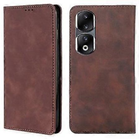 For Honor 90 Pro Stötskyddande Telefonfodral Skin-touch PU Läderfodral Stativ Kortplats Telefonskal (Stil C)