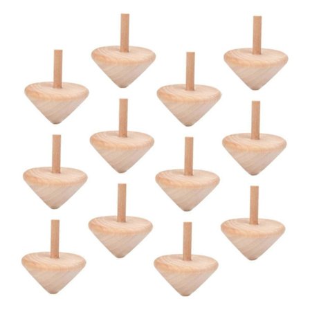 Pakke med 24 Trægyroskoper, Selvroterende Snurretoppe til Børn