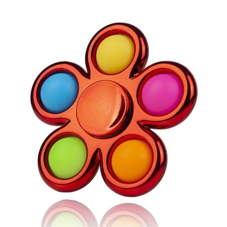 Anti-stressleksak i metall-look för barn och vuxna (blå+röd)