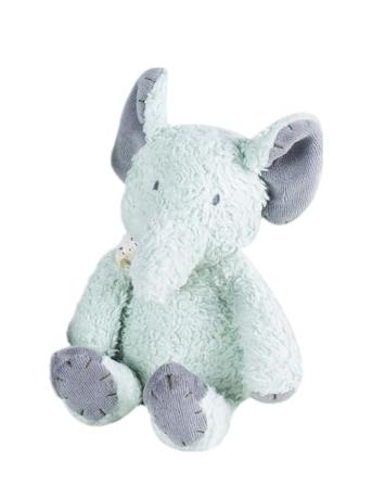 Organic Cotton Elephant 18 Cm Toys Soft Toys Stuffed Animals Sininen Tikiri