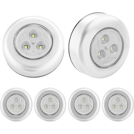 6 LED-pistevalaisimen sarja, itseliimautuva yövalo, jossa on 3