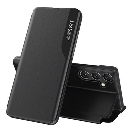 SKALO Samsung A15 4G Clear View Window Kotelo - Musta